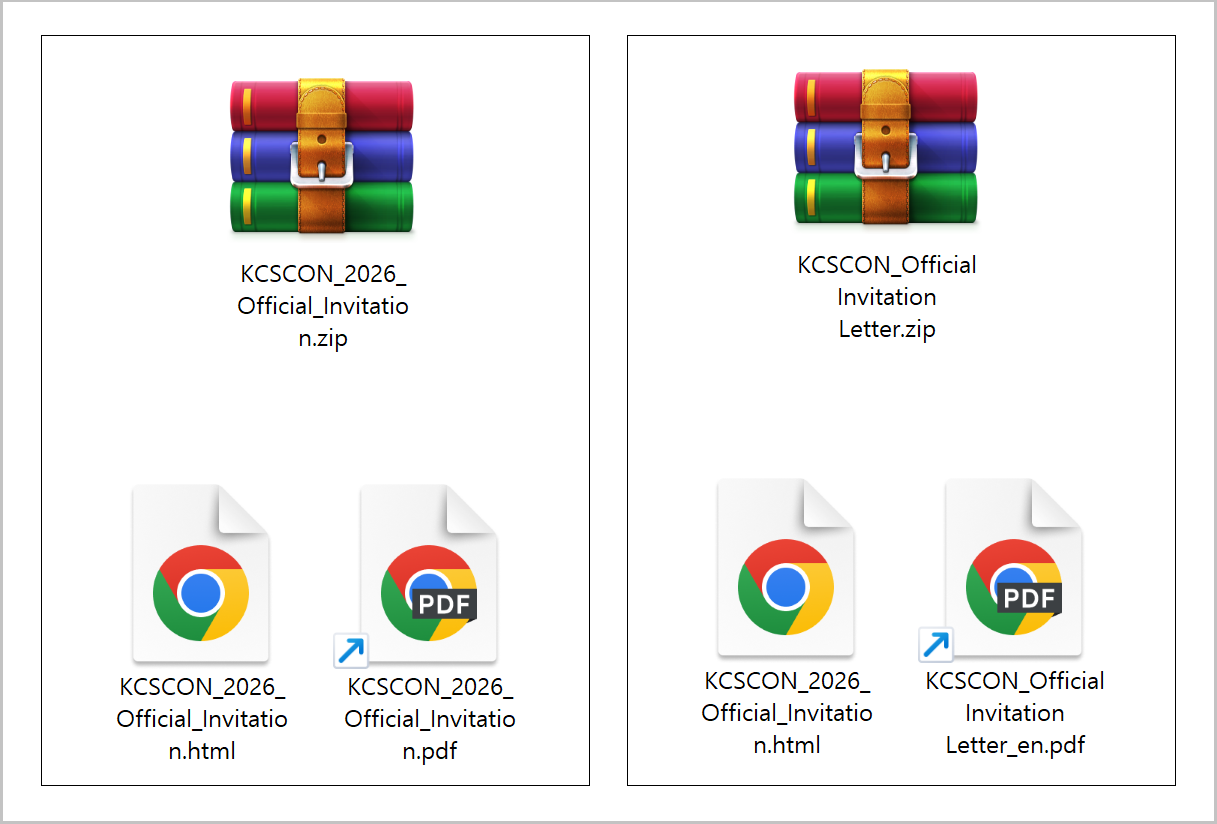 [Figure 3-2] Malicious Files Disguised as Security Conference Invitations