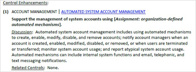 AC-2 Account Management 중 향상된 통제(Control Enhancement)