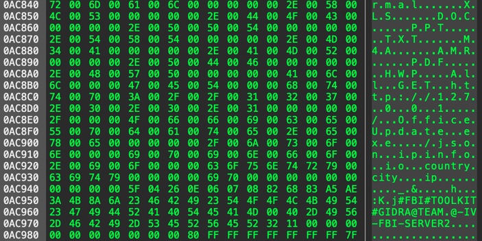 [Figure 4-6] Strings Embedded in the Binary&nbsp;
