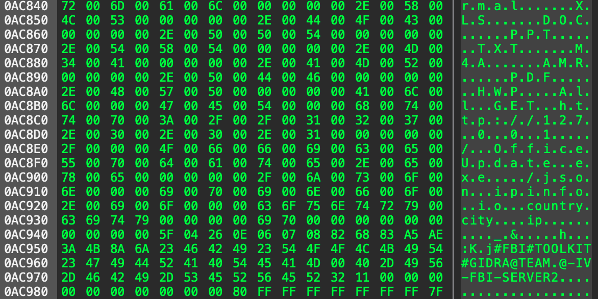 [그림 4-6] 바이너리 내부에 포함된 문자열