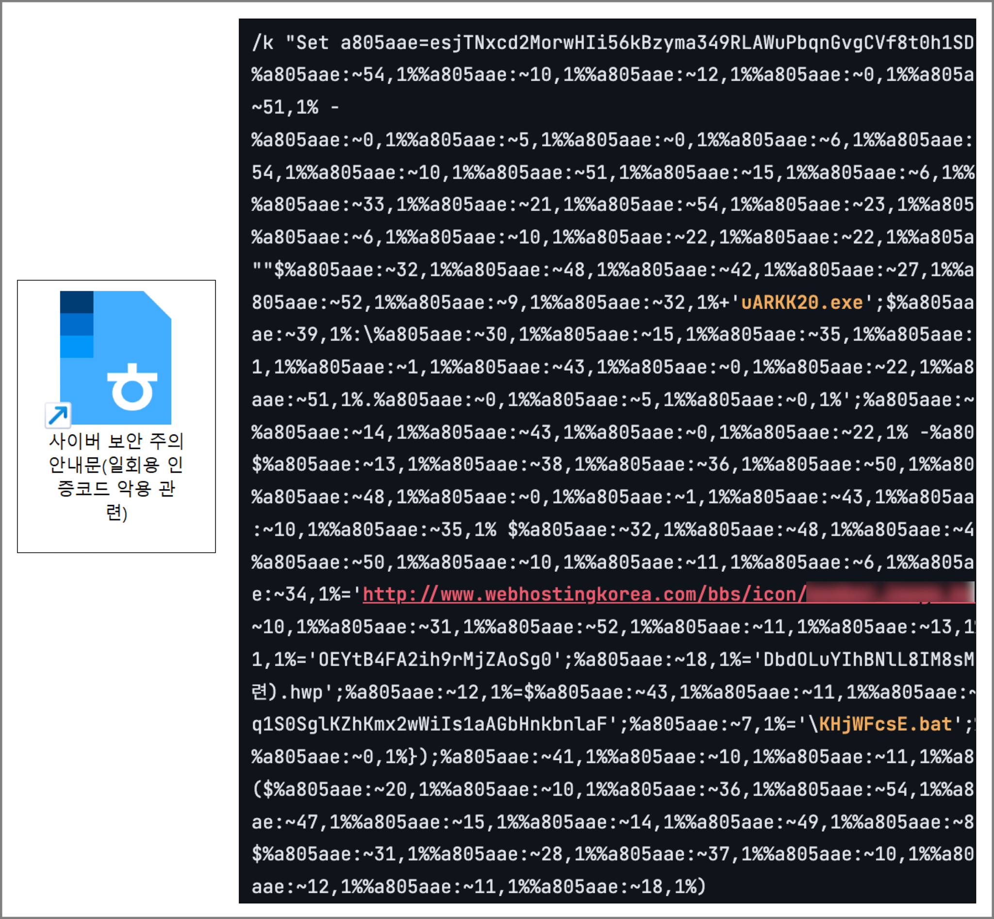 [Figure 2-2] Internal Arguments of the LNK File