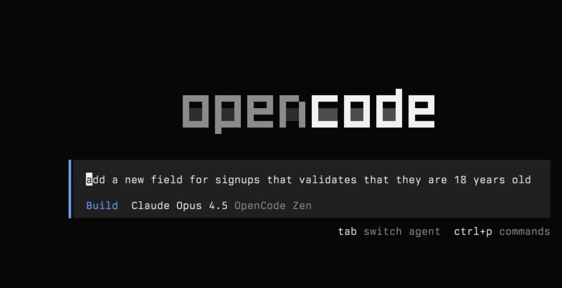 [Figure 2-3] opencode Interface